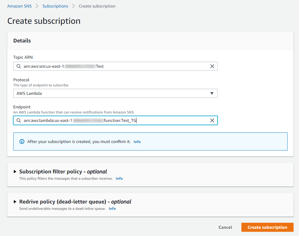 AWS SNS with Telegram Bot – Neo Insight